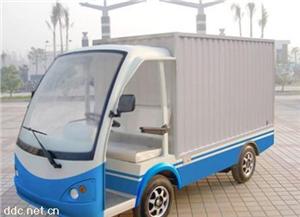 达世元蓝白色电动箱式货车